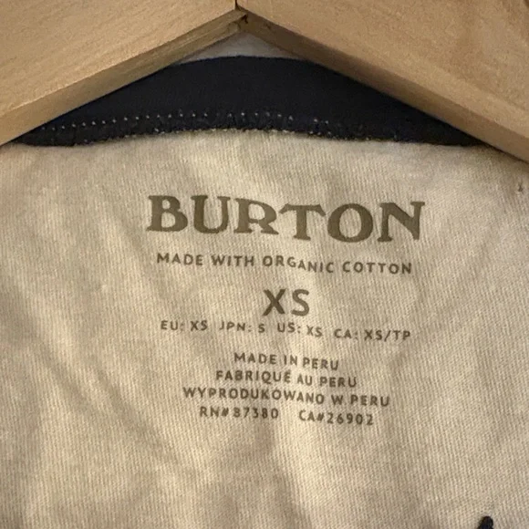Burton Women's Black and White Raglan Tee with Raised Graphic - Picture 3 of 3
